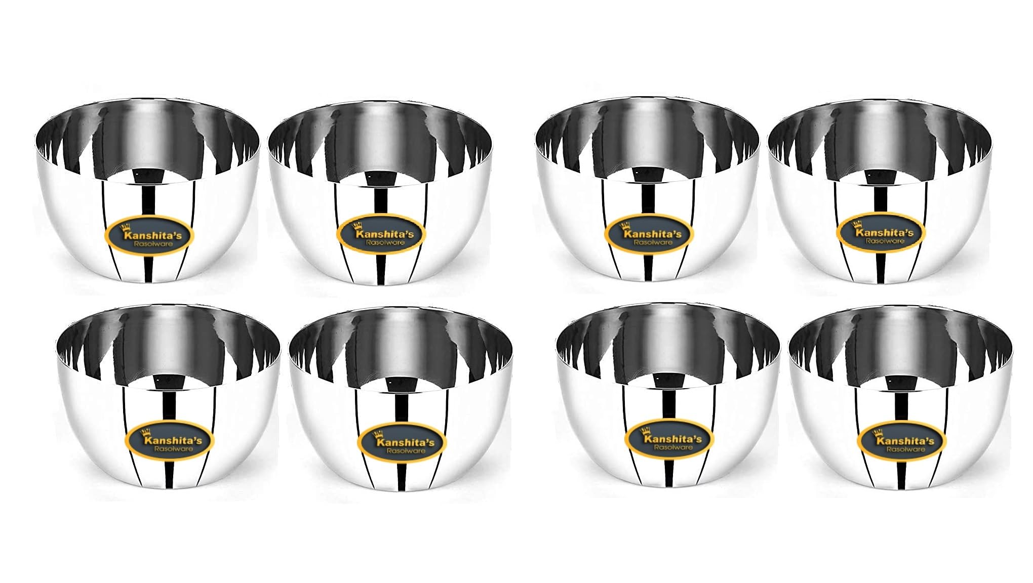 Premium Stainless Steel Apple Shape Bowl Set – 8-Piece 150 ml Vati for Dining & Gifting