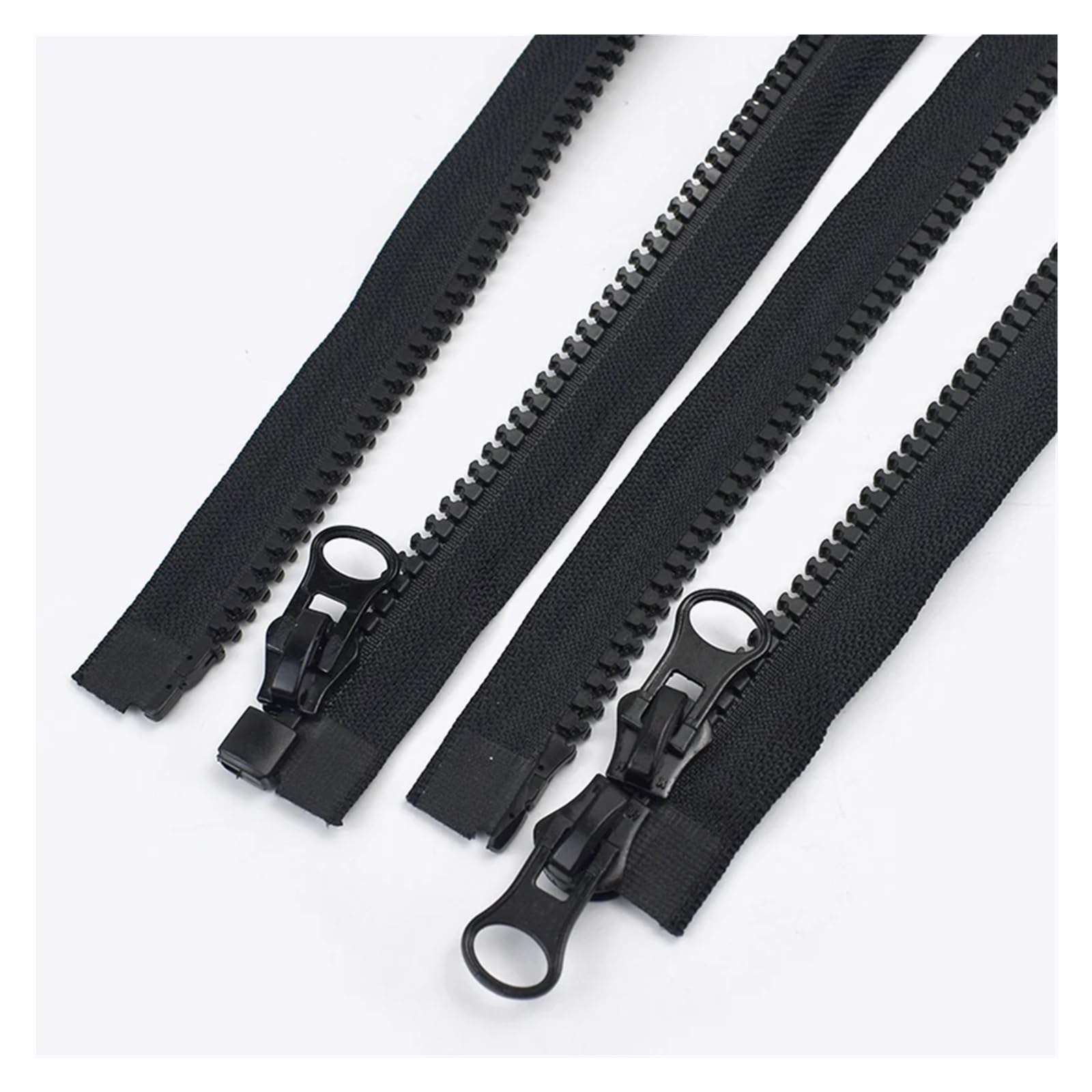 cremalleras para coser, 2 cremalleras blancas y negras de doble cursor con extremo abierto for coser abrigos, ropa, tiendas campaña accesorios bricolaje(White,60CM-NO5)