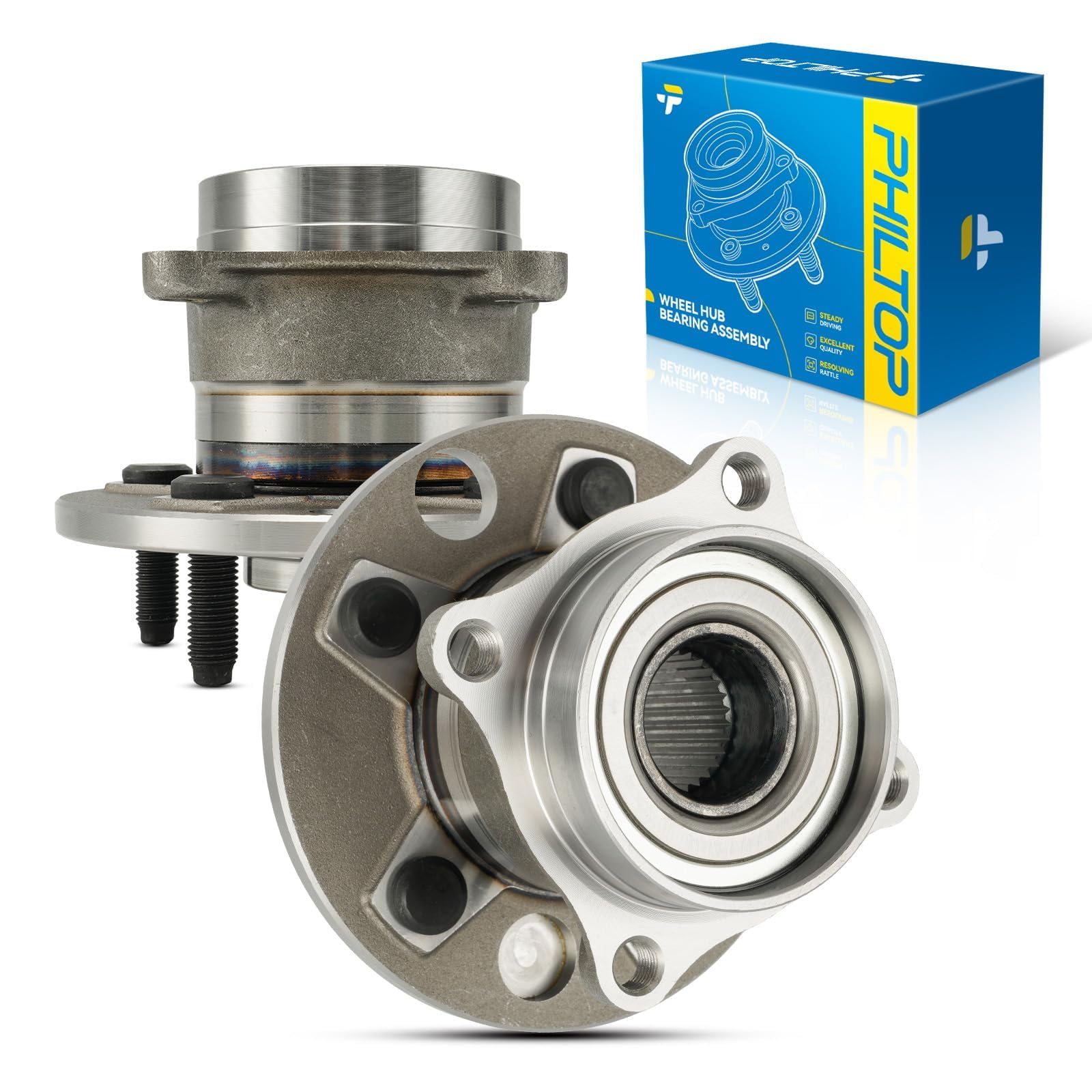 philtop 512205 x2 rear wheel bearing fit for lexus ls430 2001-2006, 5 lugs wheel hub assembly