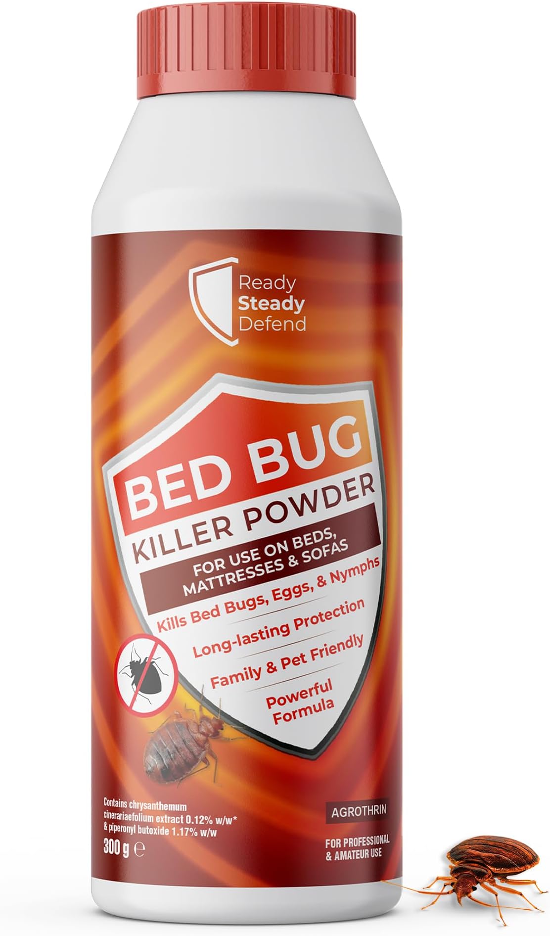 Bed Bug Killer Powder 300g - Potent Chrysanthemum Extract Formula, Long-Lasting, Effective at All Life Stages, Easy Apply