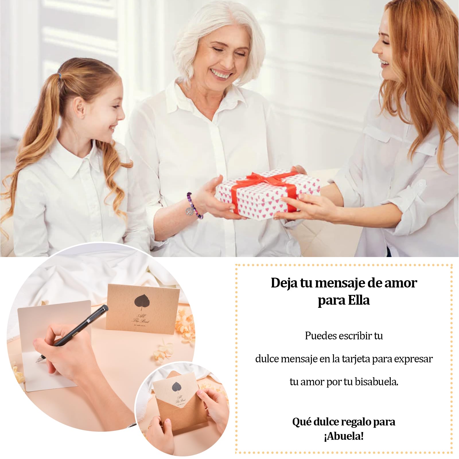 CheersLife Bracciale Nonna, Bracciale Albero della Vita Regali Natale Nonna Donna Bracciale Fascino della Nonna Regalo della Nonna