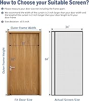 Vista 2 de WochiTV Malla Reversible para Puerta Mosquitera se Ajusta a Puerta de Tamaño 32 x 82, Apertura Lateral Izquierda o Derecha Puerta Mosquitera
