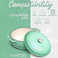 Vista 95 de Segretto Cookware Enameled Dutch Oven Pot with Lid Rosso (Gradient Red) 1.7 Quarts Cast Iron Dutch Oven with Handle 1.7 qt Enamel Small Cast Iron