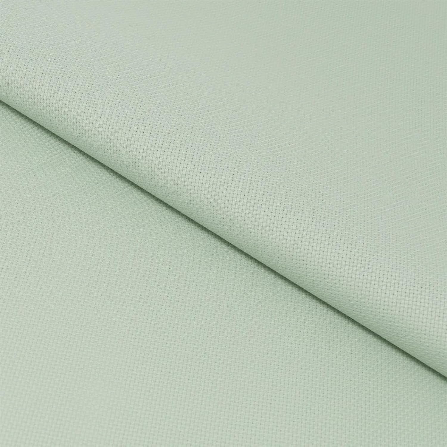 Zweigart Celadon/Reed/Olive Green (611) 14 Count Fat Quarter Aida Measuring 55cm x 50cm (21 x 19 Inches)
