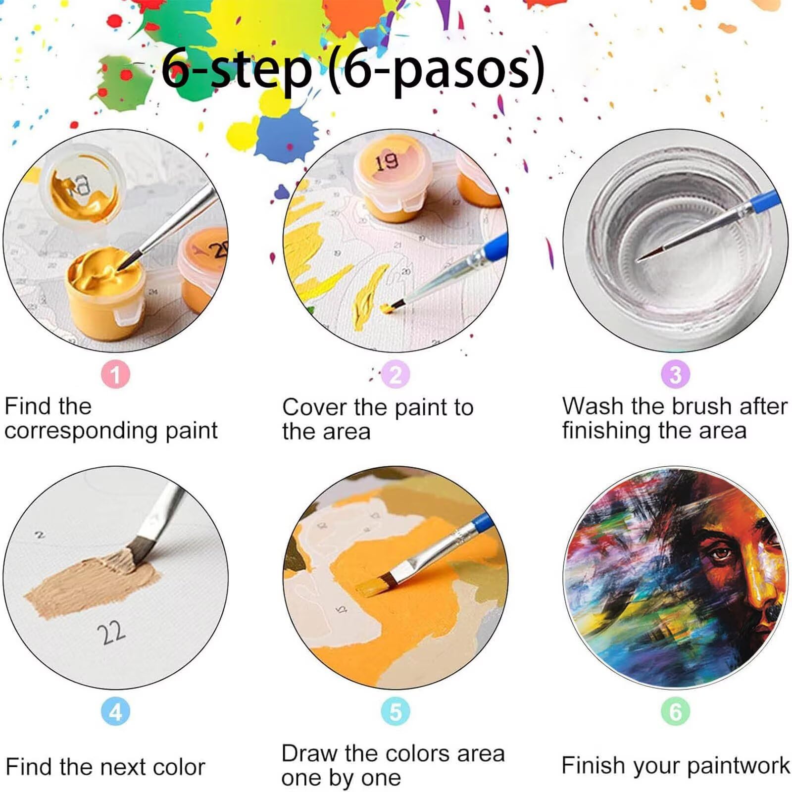 Pintar por Numeros Adultos Jesús, Pintar por Numeros Niños Kit Manualidades Adultos Hombre Cuadros para Pintar por Numeros Pintura Acrílico, Cuadros Decorativos Regalos Para Mujer 80X160cm 7w-S-N