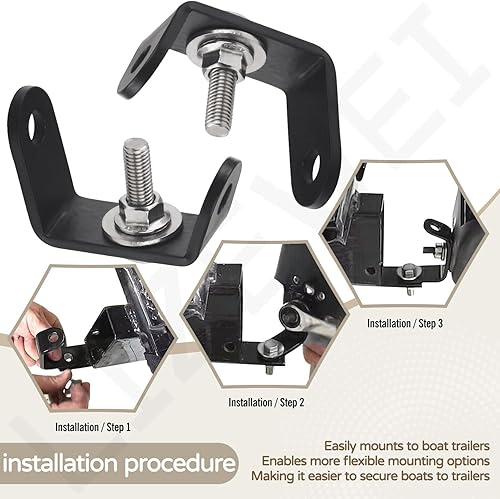 Miniatura 3 de Kit de soporte de montaje universal para correas retráctiles de amarre de trinquete BoatBuckle G2, instalado en la mayoría de remolques de barcos