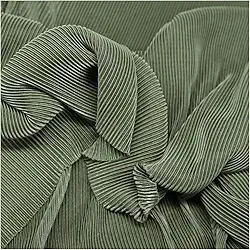 Tecido plissado tecido elástico linha textura elástica listras finas tecido designer para calças sociais terno costura 150 cm largura M105F2 (verde)