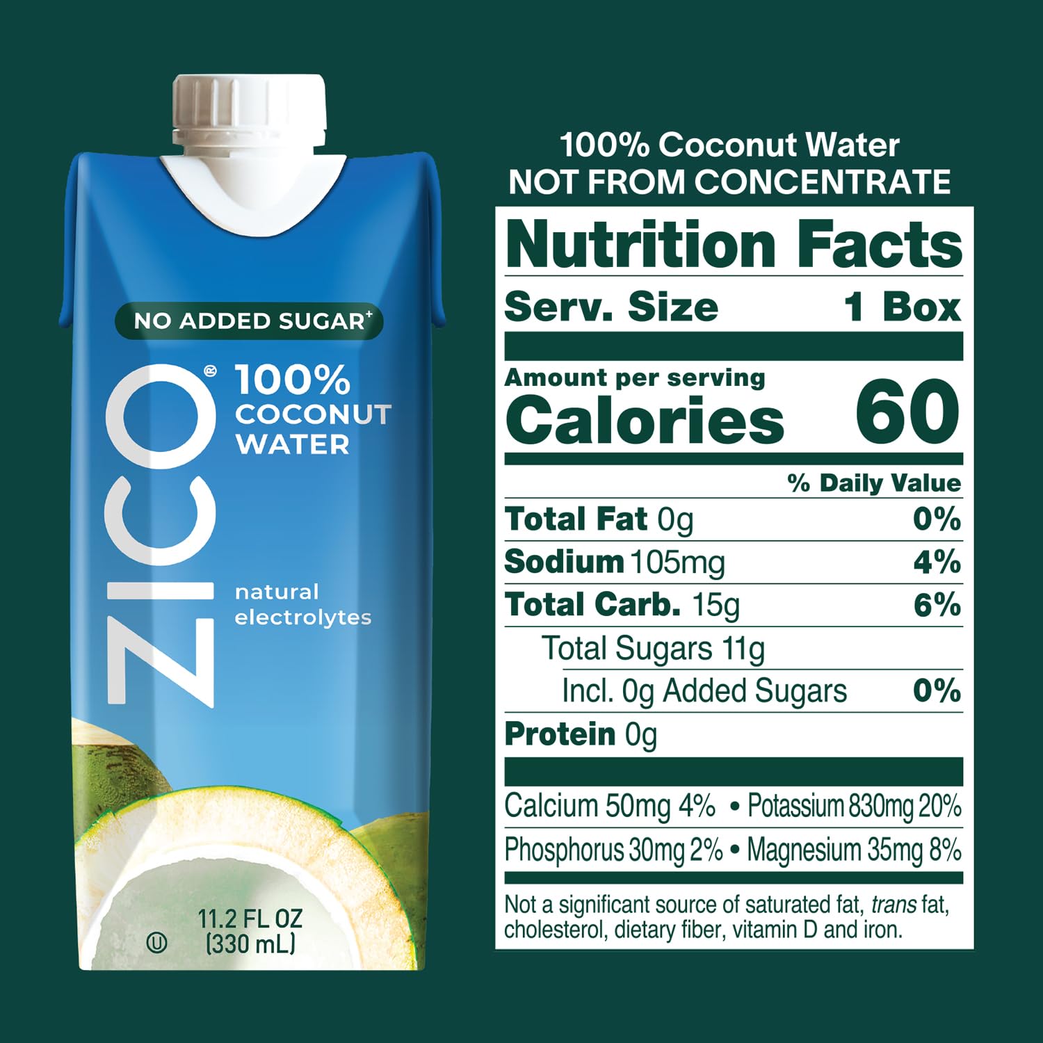 Amazon.com : Zico 100% Coconut Water, No added Sugar, Refreshingly