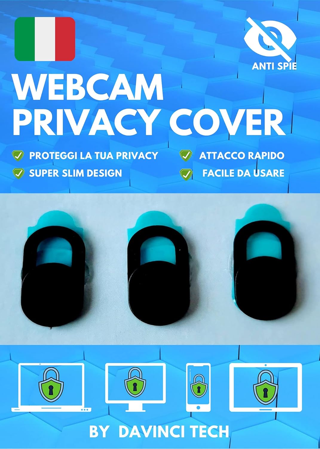 3 Pezzi Di Copertura Per Webcam E Fotocamera Per Laptop, Per