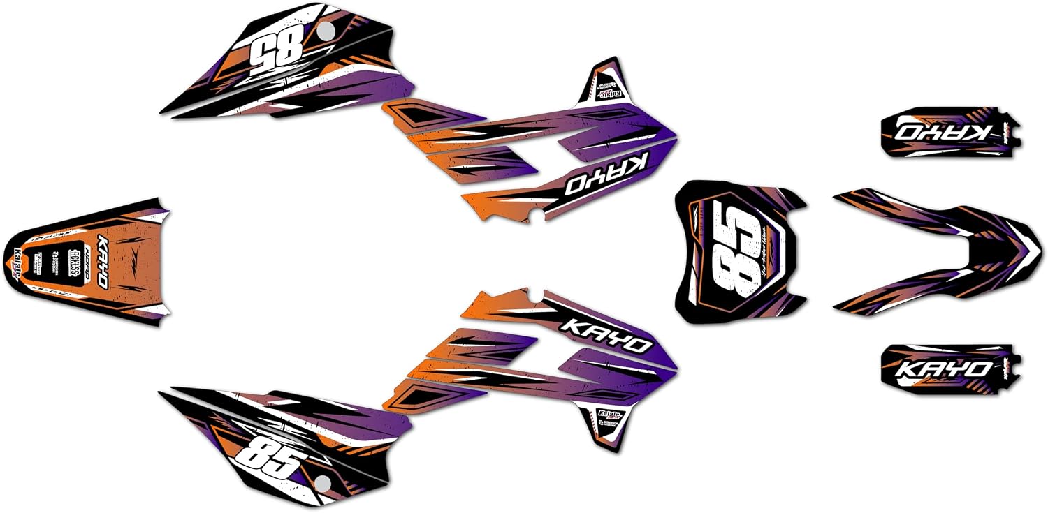 Graphics Kit for Kayo TT 125 AND TT 140 (2021+) GUARD Series Orange-shift 09 Mil - Dirt bike Custom Racing Graphics Decals Stickers Kit, no-plastics