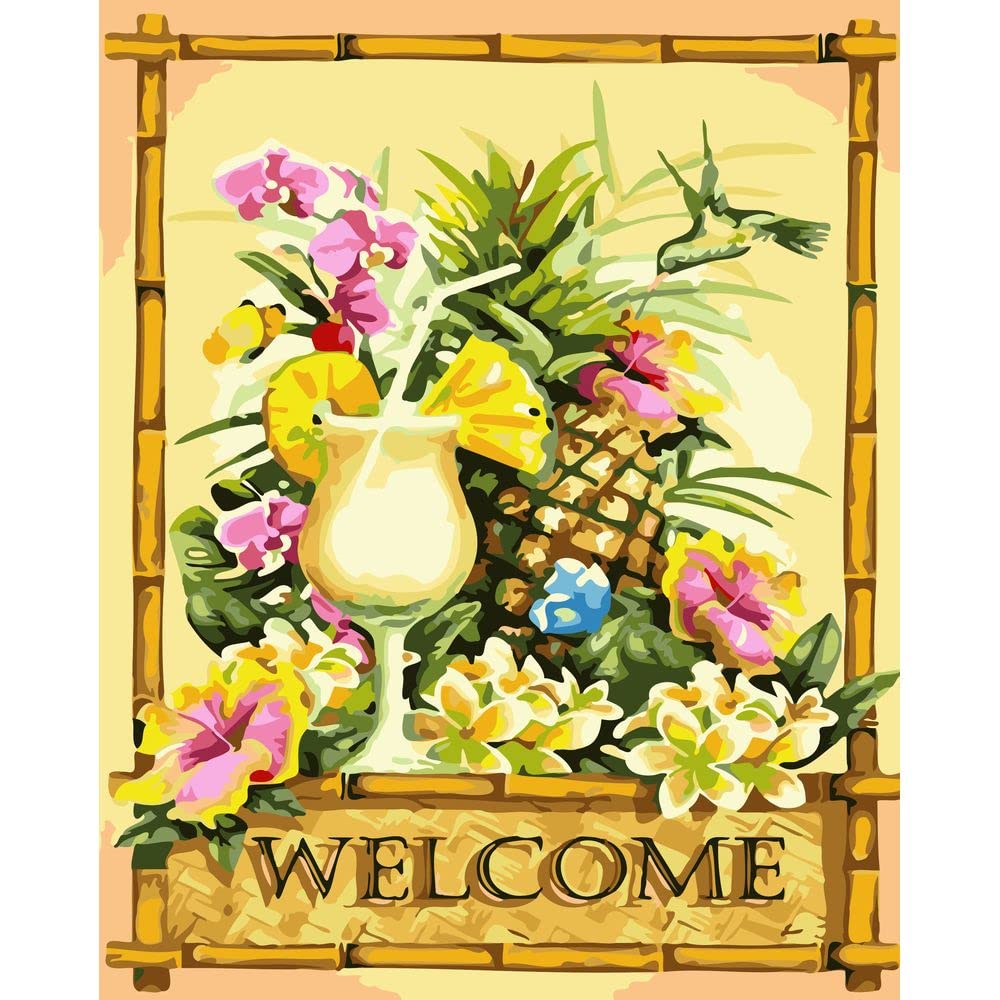 ABEUTY Malen Nach Zahlen Set – Leinwand 40x50 Cm, Mit Rahmen, Acrylfarben & Pinsel (Frische Blumen)
