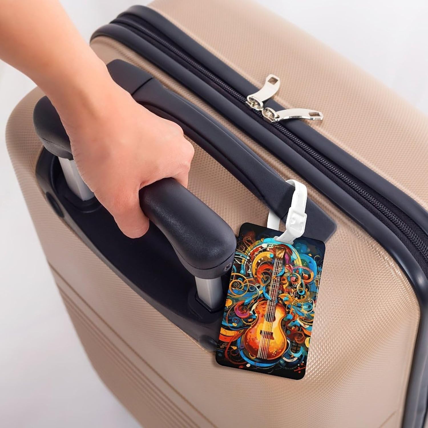 Music SeriesLuggage Tag - Personalized Travel Accessory Withinformation Slot and Lanyard Suitcases Gym Bags image 5