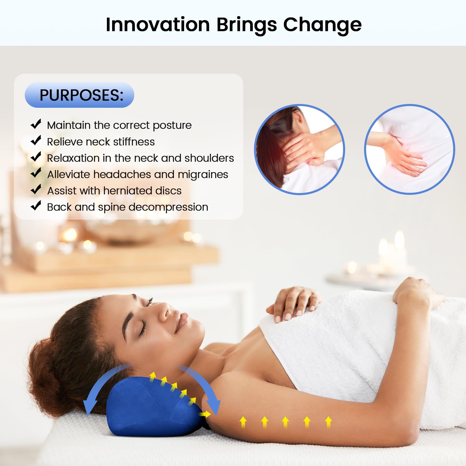 Cervicales Dolor Cuello Almohada Masajeadora Para Cuello Alivio - Main Image