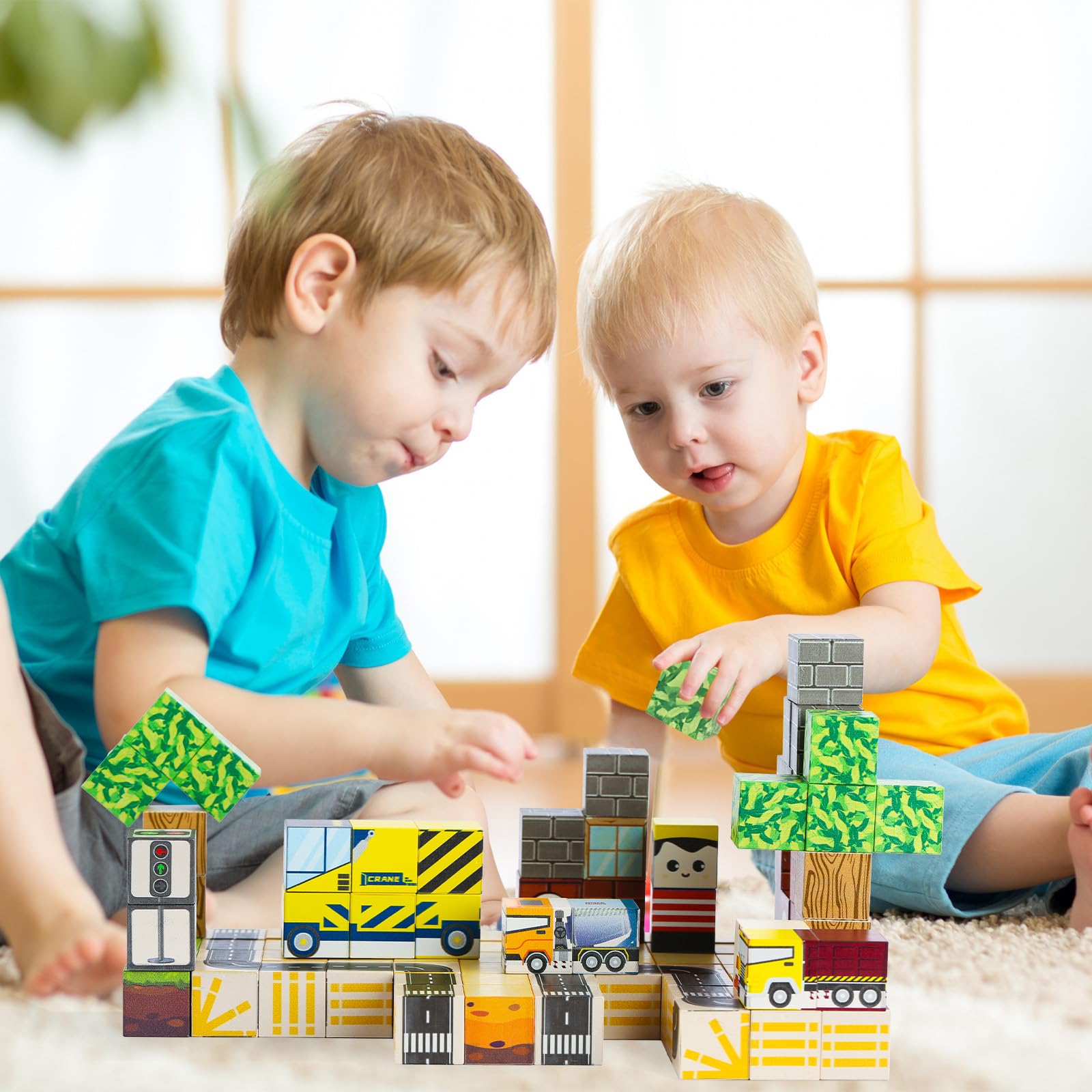 Wonlonda Magnetic Building Blocks, 100 Pieces Construction Set, Castle Theme STEM Learning Toy (CLFK- GCC-100PCS) - Image 4