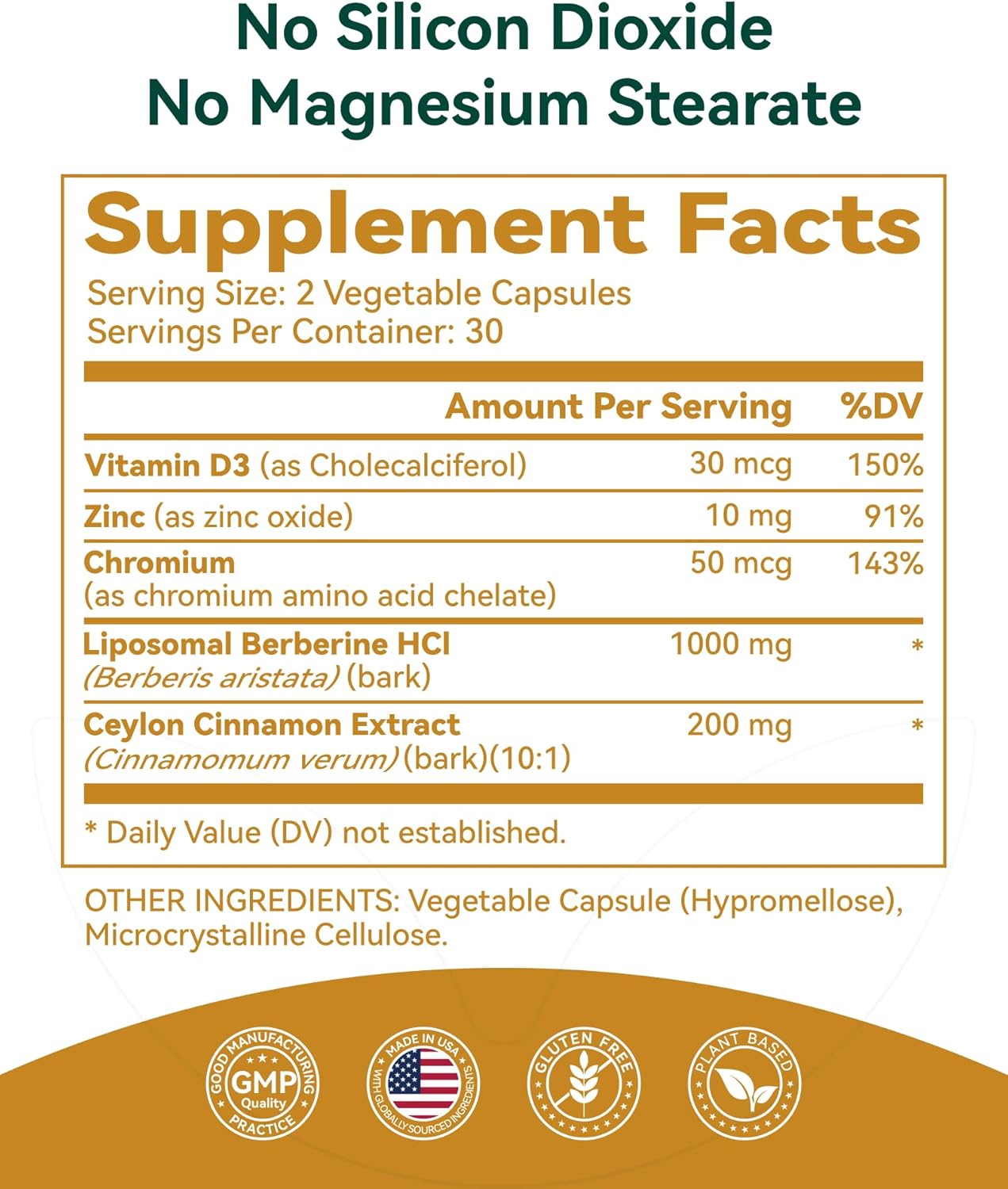 Liposomal Berberine with Ceylon Cinnamon 1200MG - GLP-1 Friendly, High-Absorption Berberine Supplement, Natural Body Balance Support - Non-GMO, 60 Veg Capsules, Made in USA, Lab Tested - Image 5