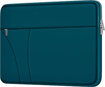 Laptop Sleeve 14 inch, Traveling Computer Cover with Zippered Pocket, Cyan