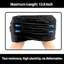 PICK A HAT Swim Caps for Women Swimming,Colorful Printed Swimming Cap for Long Hair Large Nylon Cloth Not Waterproof Pleated Elastic Bathing Caps for Thick Curly Hair(1-Bright Black) gallery image
