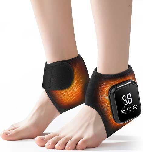 2PCS Cordless Ankle Heating Pads, Ankle Massager with Heat FSA