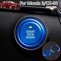 Vista 7 de Great luck - Calcomanía de aluminio para interruptor de arranque de motor, 2 piezas, juego (rojo) para Mazda 3 (2019-2020 2021) CX-30 2020 2021