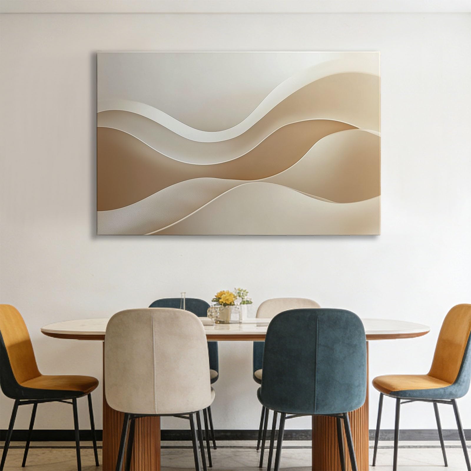Generisch Wandbild Leinwand Mit Rahmen 100 x 70 cm, Minimalistisch Abstrakt Modern Bild Auf Leinwandbild Wandbilder Gerahmt Kunstdruck Deko für Büro Flur Wohnzimmer Wanddekoration