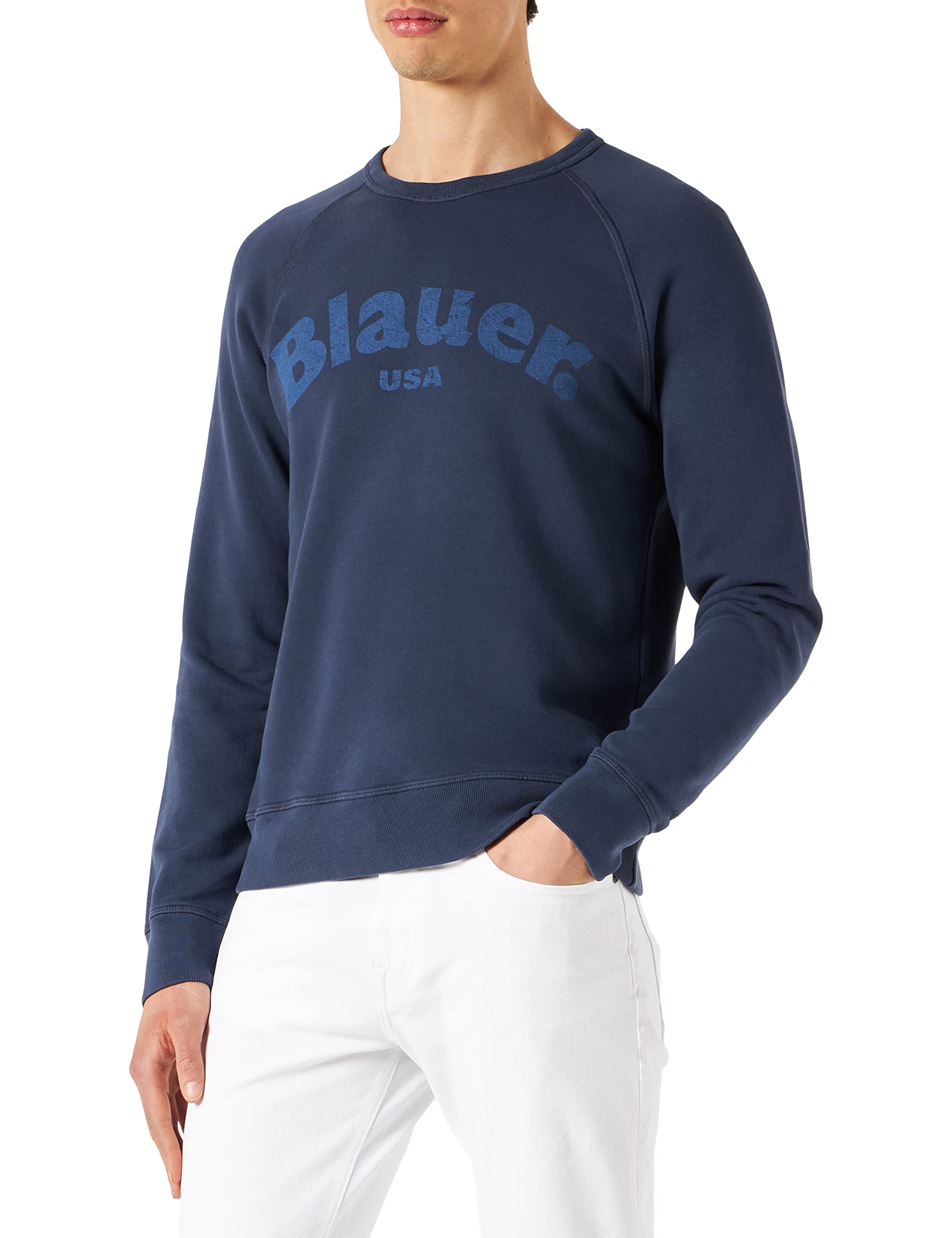 Blauer Felpa Girocollo Sudadera para Hombre