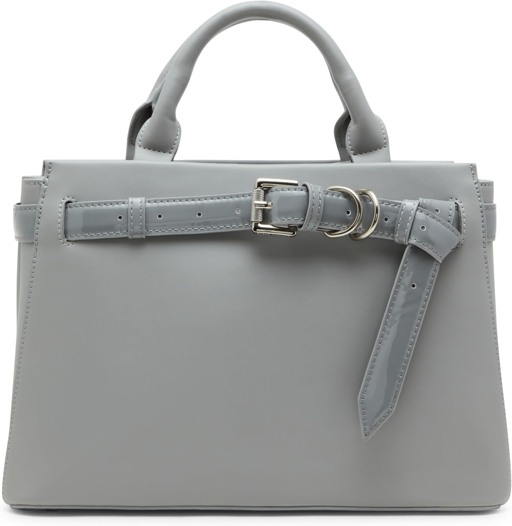 Steve Madden Womens Steve Madden Roxanne Smooth Satchel With Patent Belt Steve Madden ROXANNE Smooth Satchel With Patent Belt