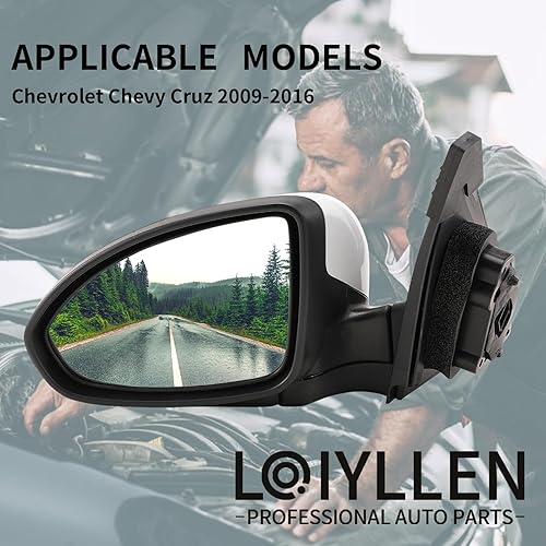 Miniatura 5 de LOIYLLEN Espejo retrovisor izquierdo del lado del conductor de repuesto para Chevrolet Chevy Cruze 2009 2010 2011 2012 2013 2014 2015 2016  Espejos