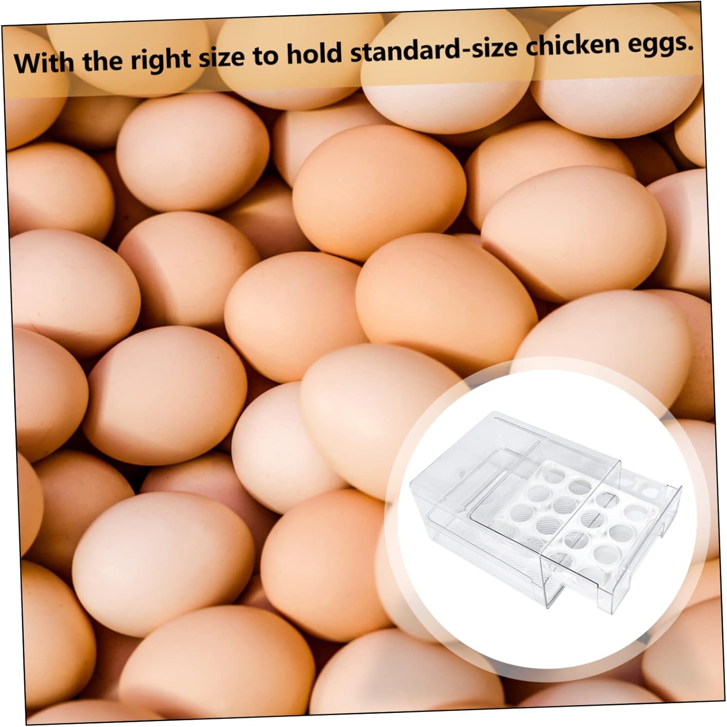 Ciieeo Double Egg Tray Holder Box for Refrigerator Kitchen Storage Bin Removable Trays Egg Rack Organizer