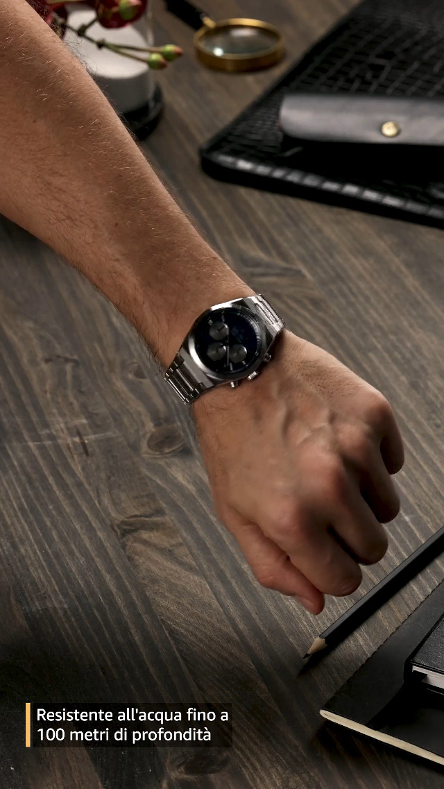 Seiko Orologio Uomo Quarzo SSB455P1 - Cassa E Cinturino In Acciaio Inox, Vetro Zaffiro Antigraffio, Impermeabile 10 Bar (100m), Cronografo Analogico