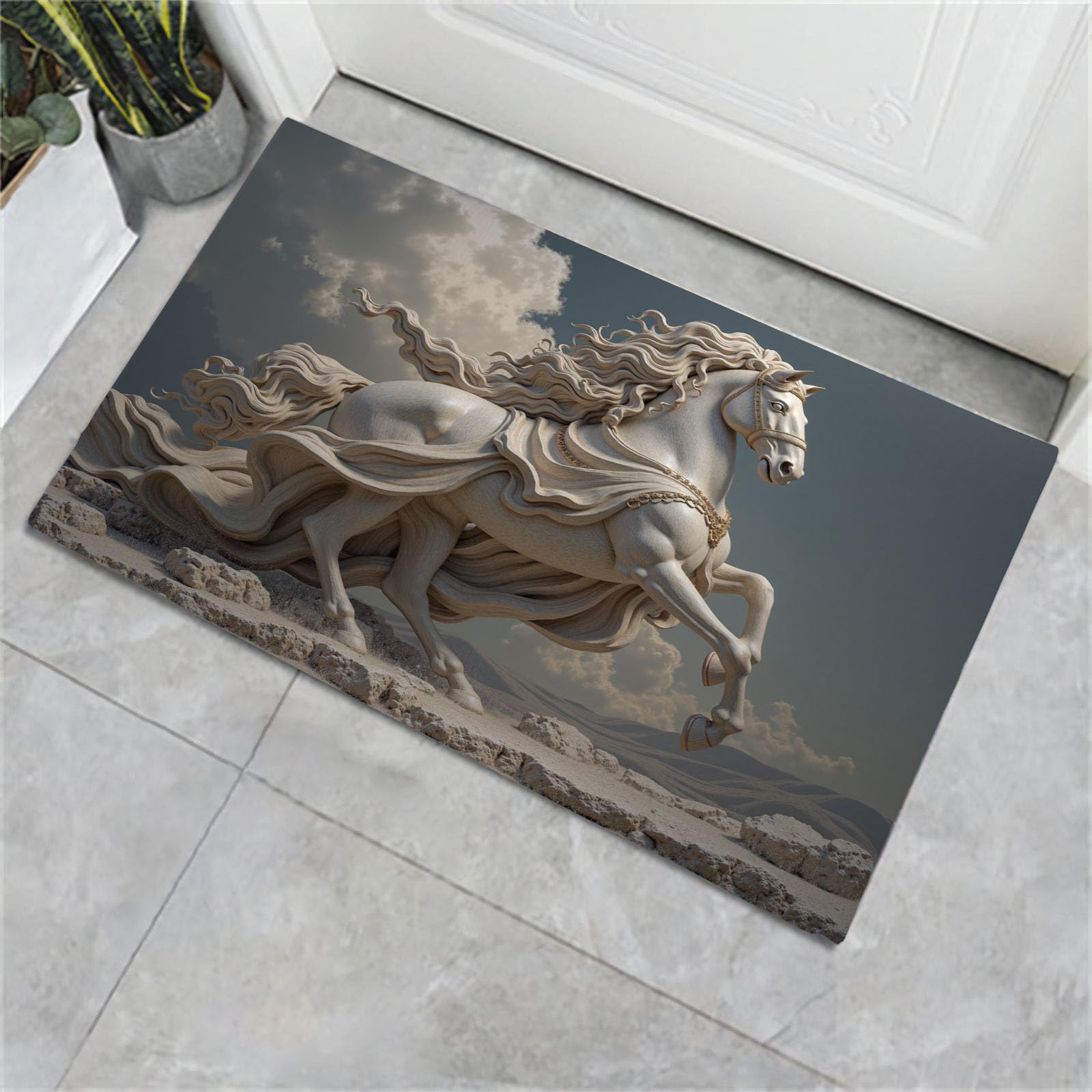 Paillasson Antidérapant lavable 80x120cm, tapis entrée intérieur contre la boue
