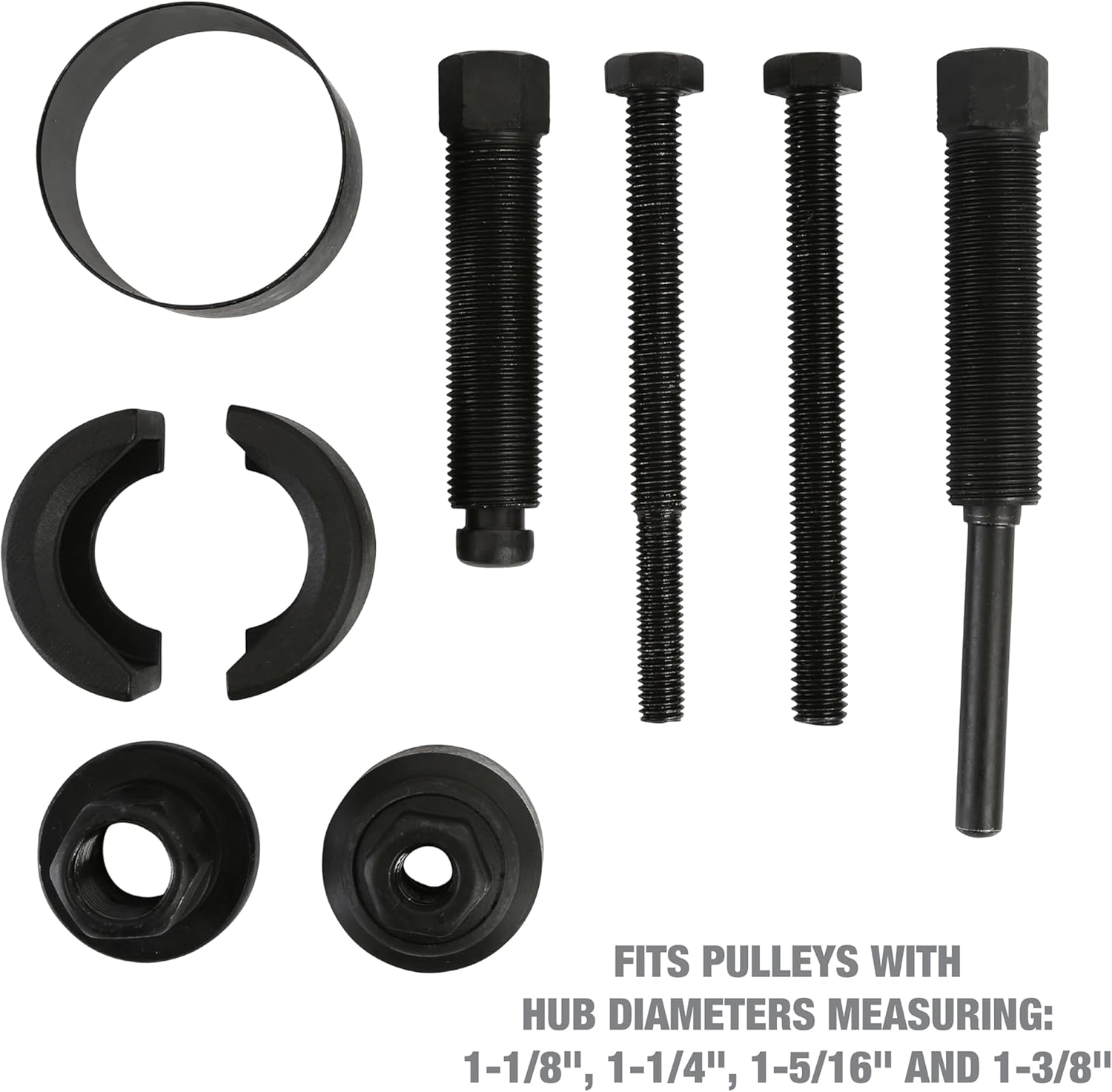 OEMTOOLS Power Steering Pulley Puller and Installer Kit, Removes and Installs Power Steering Pump Pulleys on Most Domestic Vehicles, Ford, GM, VW, 37031 Green Case