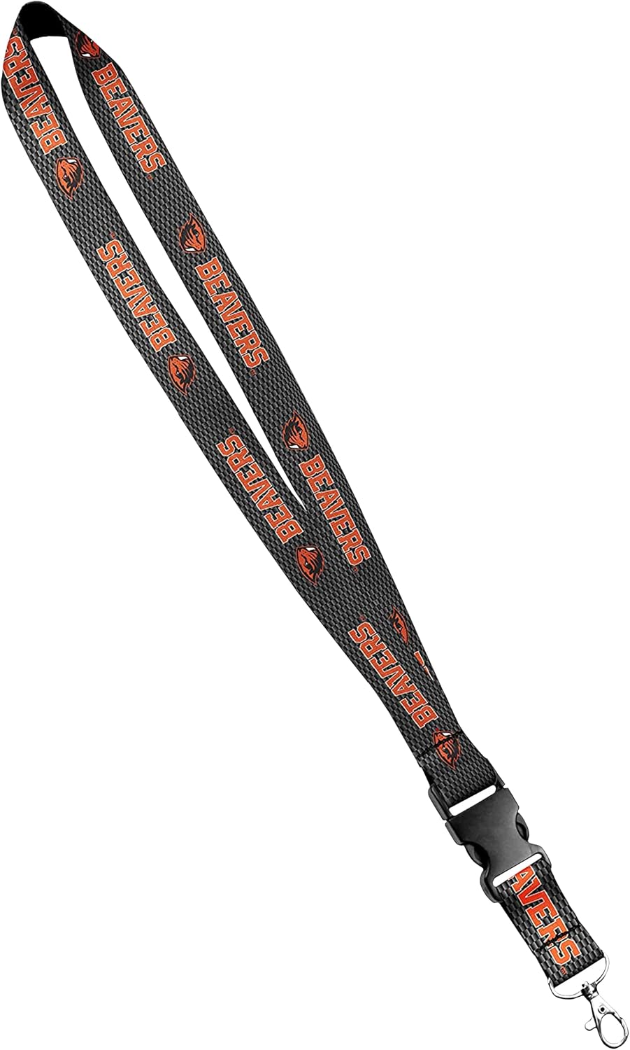 Oregon State Beavers - Satin Keychain Necklace, Oregon State ID Badge Holder - 1 Inch, Orange