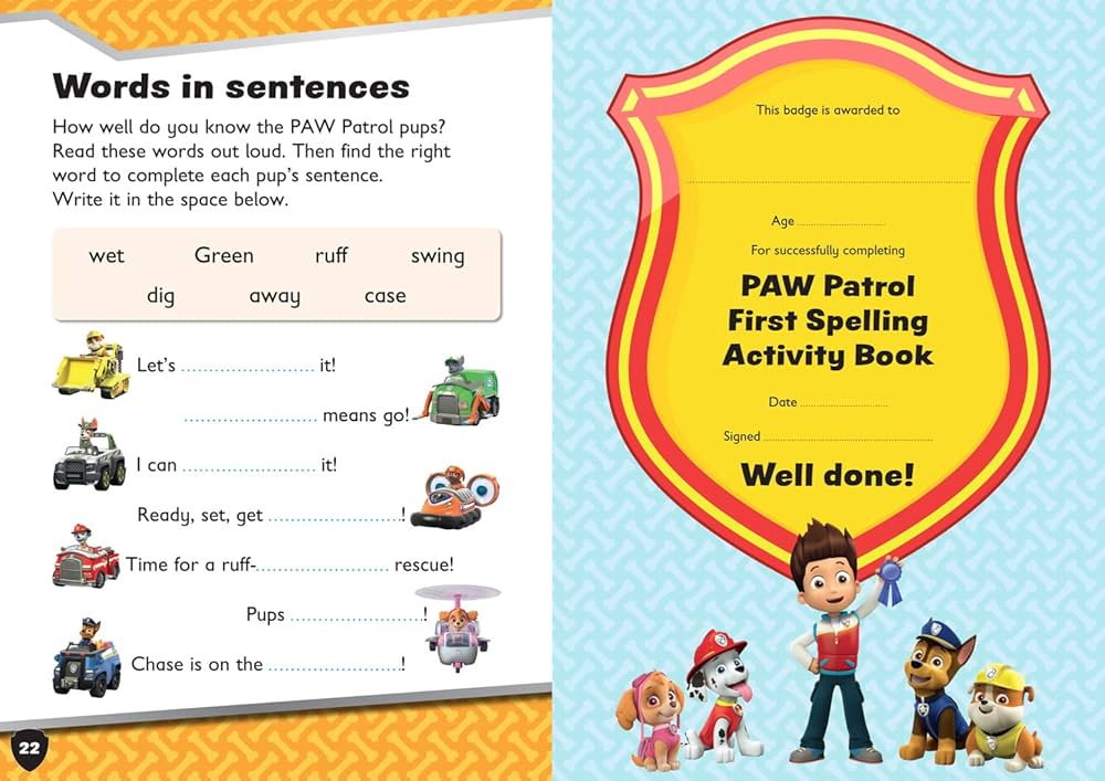 amazon-com-paw-patrol-first-spelling-activity-book-get-ready-for-school-with-paw-patrol-9780008526412-collins-preschool-books for Free Printable Paw Patrol Worksheets Amazon.com: PAW Patrol First Spelling Activity Book: Get ready for school with Paw Patrol: 9780008526412: Collins Preschool: Books for Free Printable Paw Patrol Worksheets