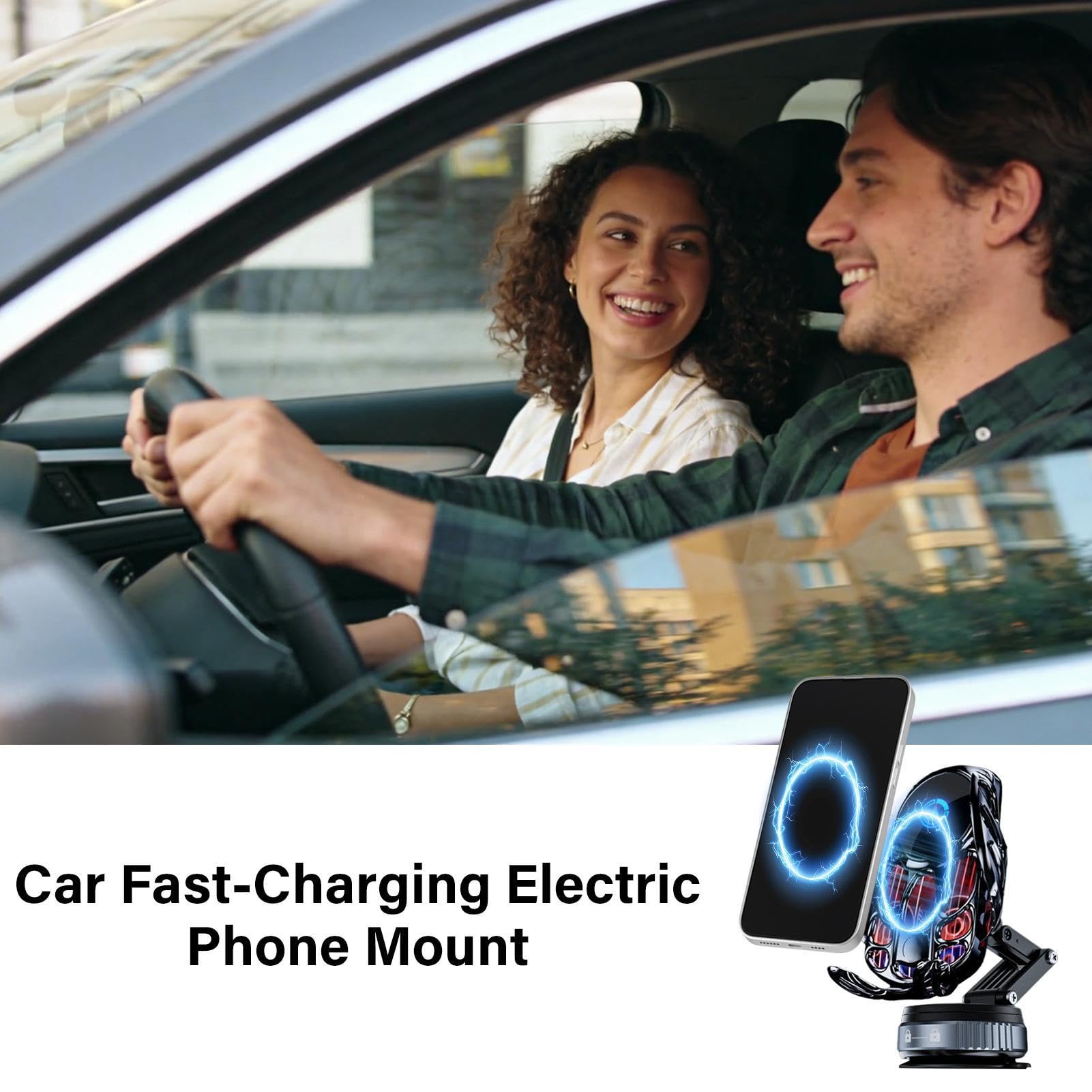 Caricabatterie Wireless per Telefono in Auto Supporto Cruscotto Con | Supporto del Caricatore Auto 15W per Video Streaming, Parcheggio, Viaggi e Spostamenti Quotidiani