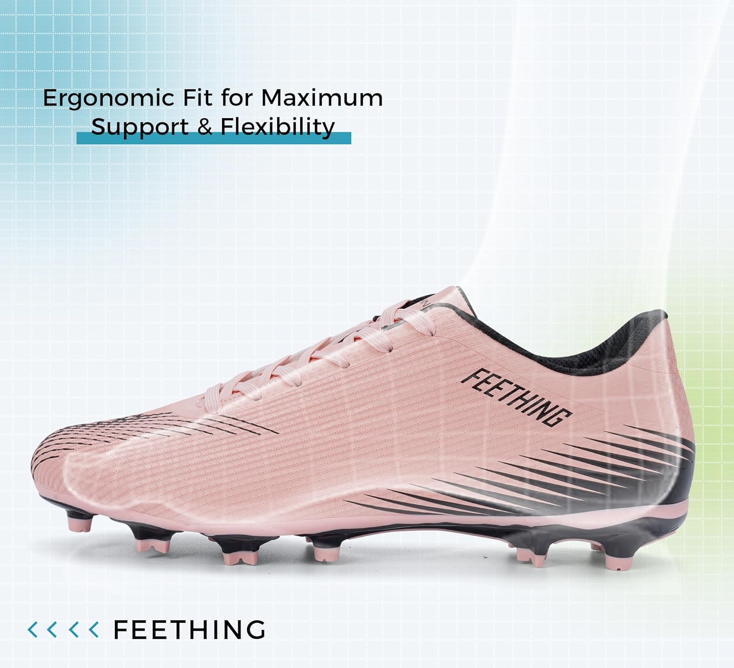 Soccer Cleats for Men Women Firm Ground Adult Unisex Football Cleats with Anti-Slip Studs Lightweight Breathable Mesh Enhanced Traction & Comfort
