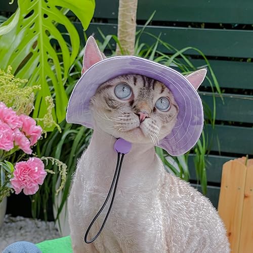 Miniatura 6 de Sombrero para mascotas con agujeros para las orejas, protector solar, gorra de béisbol adecuada para perros pequeños y medianos, sombrero de