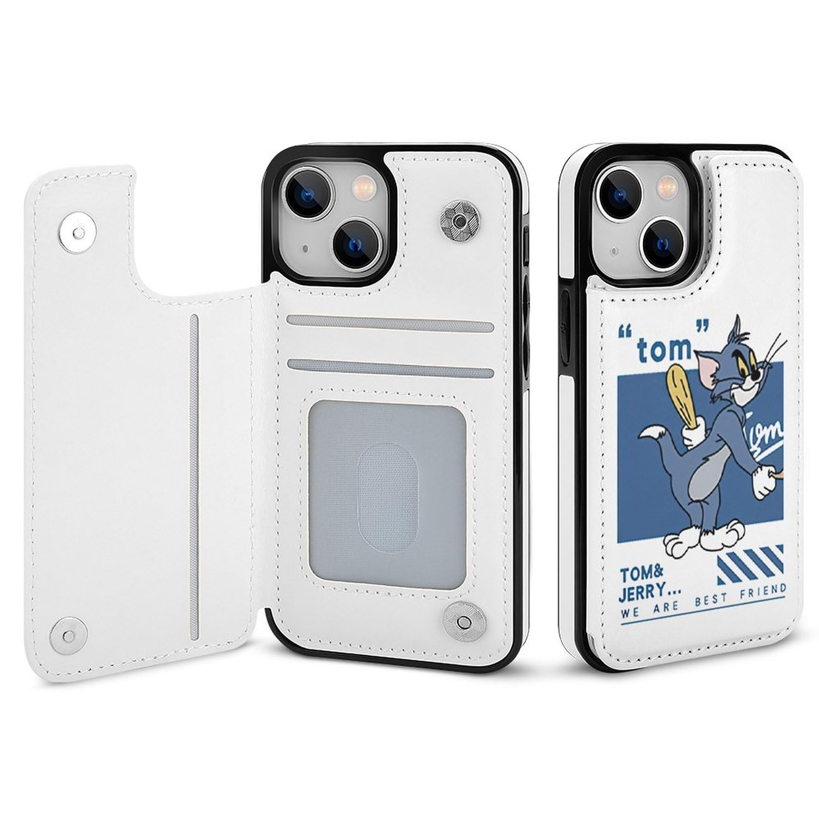 Amazon.co.jp: iPhone 14 ケース 背面カードケース 手帳型 トムと