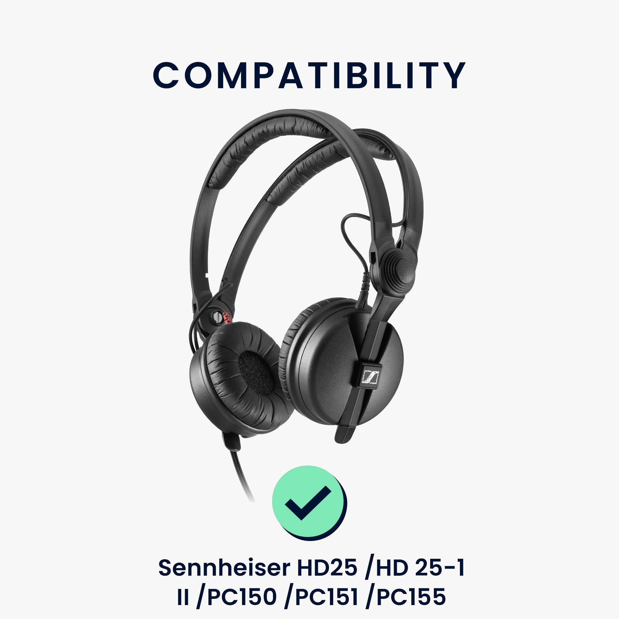 kwmobile 2X Earpads Compatible with Sennheiser HD25 /HD 25-1 II /PC150  /PC151 /PC155 - PU Leather Ear Pads for Headphones - Black: Buy Online at  Best Price in UAE - Amazon.ae