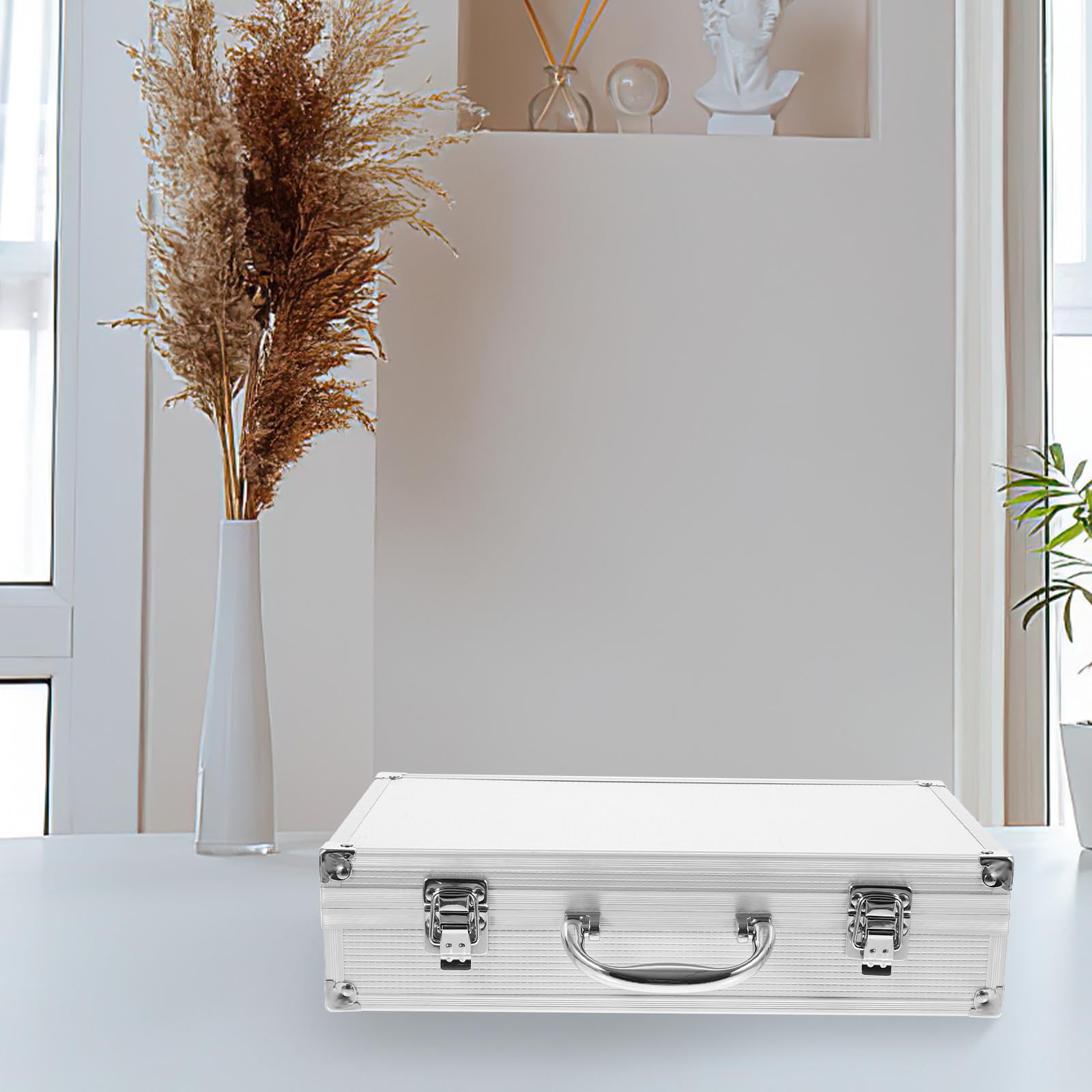PRETYZOOM Estuche de Transporte para Micrófono Inalámbrico 2 Unidades, Caja Protectora Portátil de Aluminio con Asa, Organizador Resistente para Viajes y Almacenamiento de Micrófonos