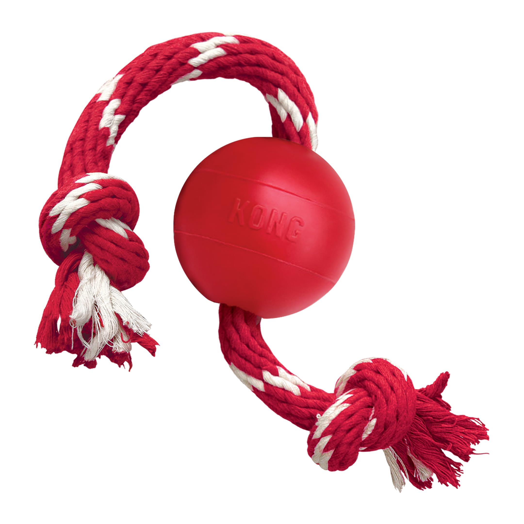 KONG Ball with Rope, For Small Dogs, Red