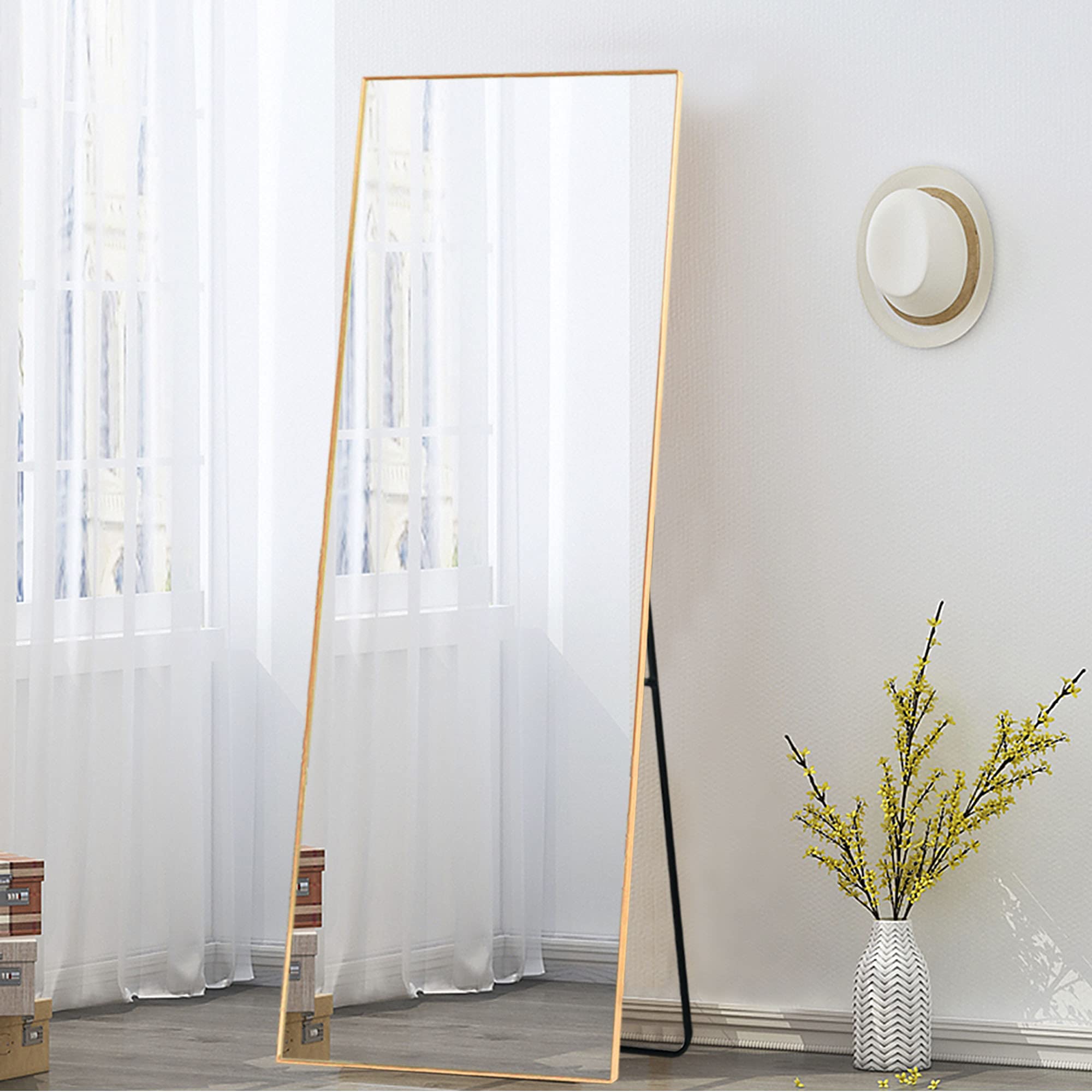 Buy KIAYACI Full Length Floor Mirror with Stand 59"x20" Large Wall ed