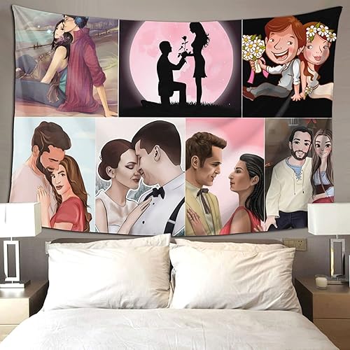 Miniatura 2 de CHENGYANG Tapiz personalizado con imágenes y texto, personaliza tu propio collage para decoración de pared, tapiz para el hogar, regalos
