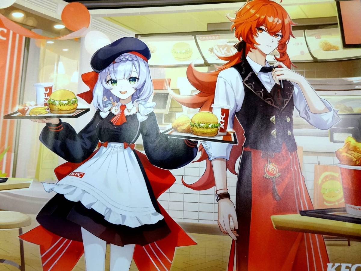 Amazon.co.jp: ゲームキャラクター原神 中国KFCコラボポスタータイプA