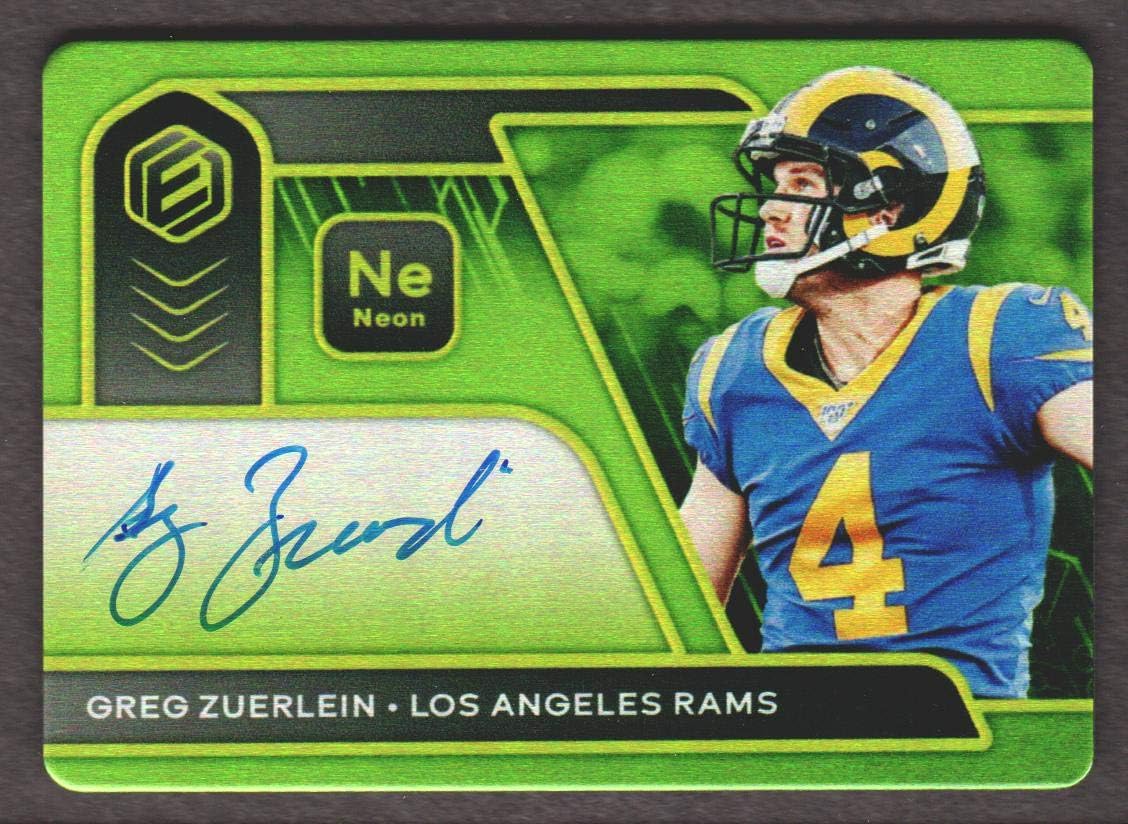 2020 Panini Elements Football Steel Signature Autograph Neon #SS-GZ Greg Zuerlein 06/10 AUTO METAL CARD