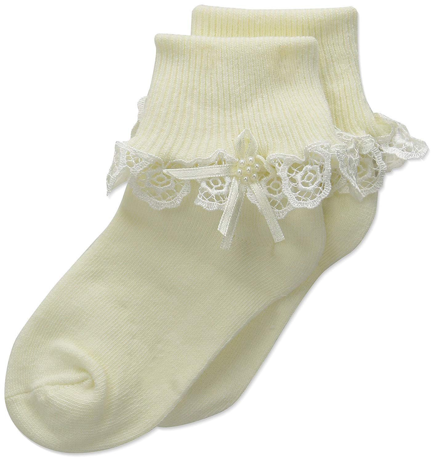 Country Kids Girl's 205 Venice Pearl Sock Ivory 0-2.5 Plain Socks, Off-White (Ivory N/A), One Size (Manufacturer Size: 0-2.5)