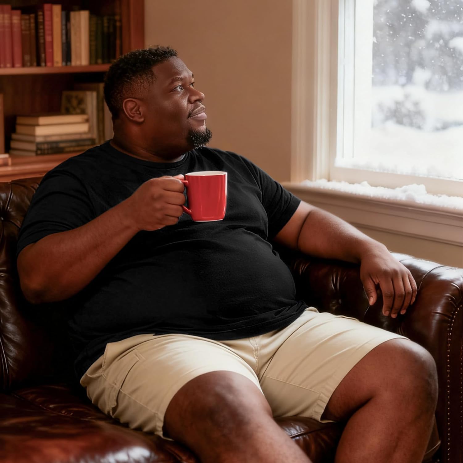 PIXUM Men’s Big and Tall T-Shirt XL–8XL, Loose Fit Cotton Stretch Tee, Seamless Underarm Soft Breathable - Image 5