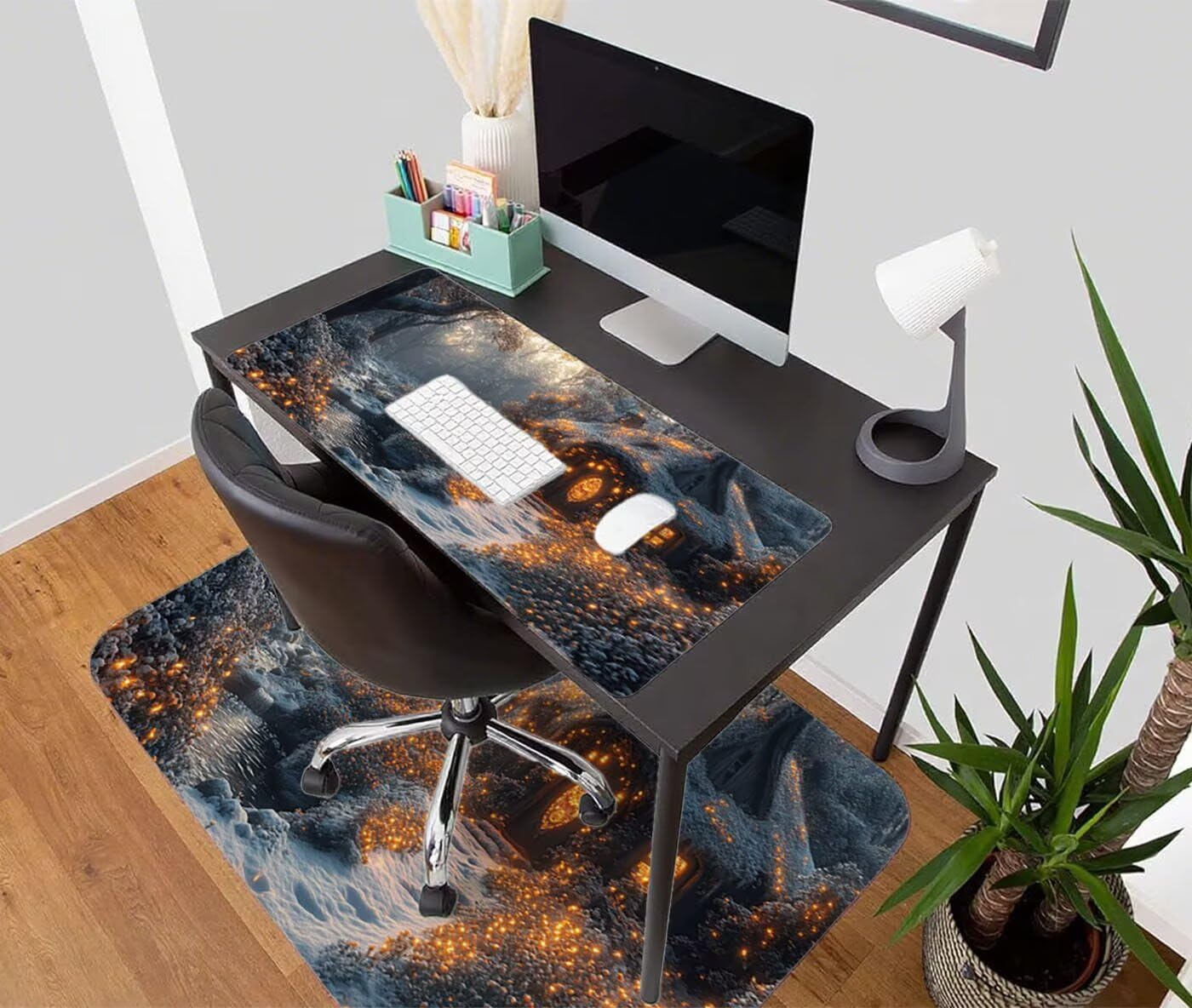 Podkładka pod mysz XXL 1200 x 600 mm, duża podkładka pod mysz gamingowa marzenie pod ręką biurko szyte krawędzie wodoodporna antypoślizgowa do komputera, laptopa poprawia precyzję i szybkość, kabina S
