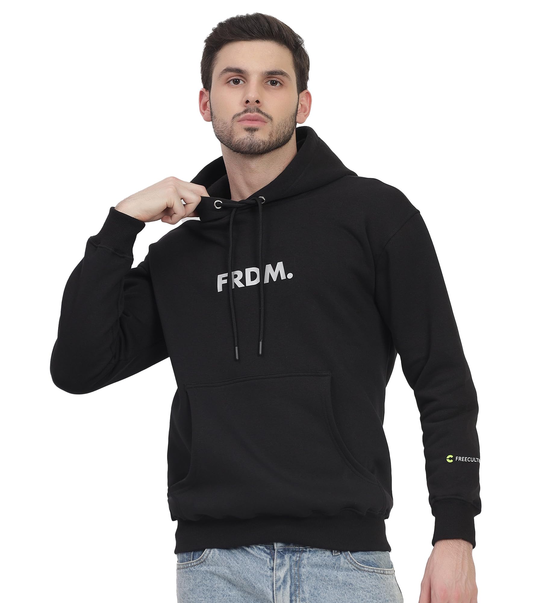 freecultr Men's Winter Hooded Fleece Sweatshirt | FRDM. Collection | Relaxed Fit Hoodie-picture-27