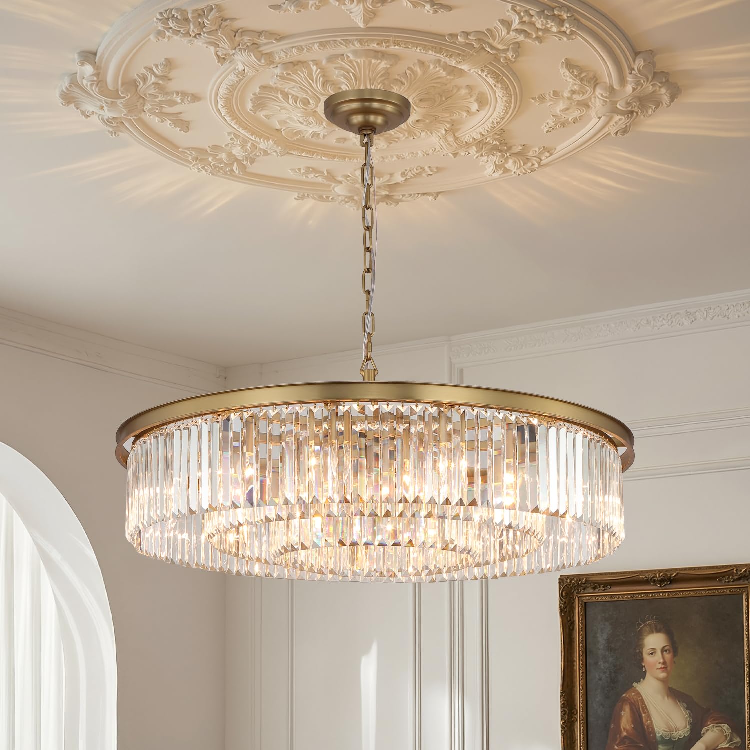 GMlixin 3-Tier Crystal Chandelier