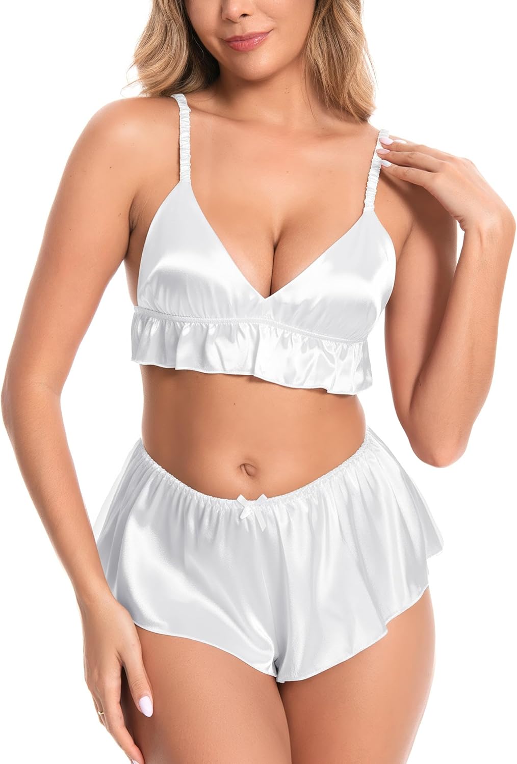 Satini Women's Satin Fluted French Skirt Shorts Knickers Briefs Panties - Image 7